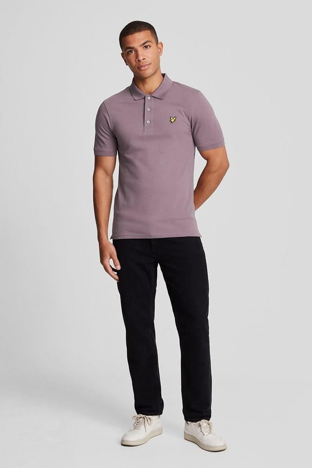 Lyle & Scott Lyle & Scott Men's PLAIN POLO SHIRT HIGHLAND MAUVE in Pink - 2