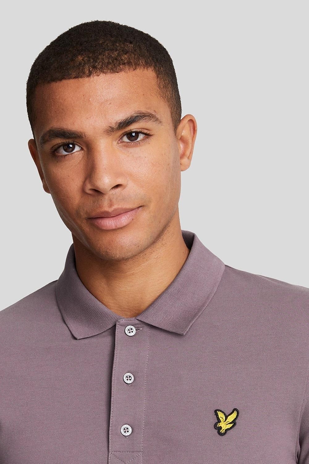 Lyle & Scott Lyle & Scott Men's PLAIN POLO SHIRT HIGHLAND MAUVE in Pink - 4