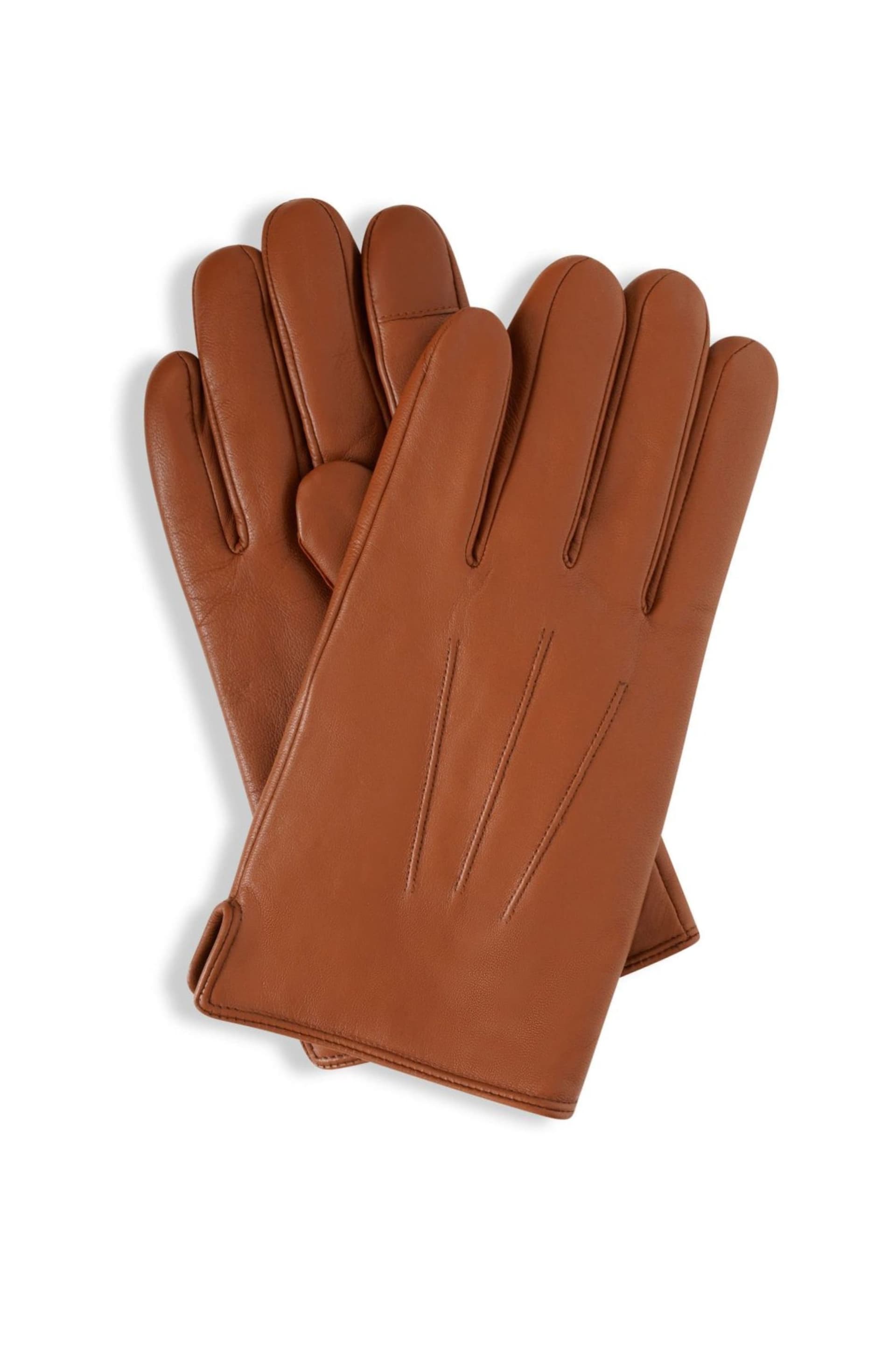 Barneys Originals Barneys Originals Tan Leather Gloves for Men