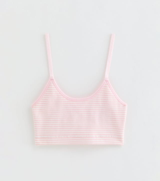 New Look Girls' Pink Striped Seamless Bralette New Look - 2