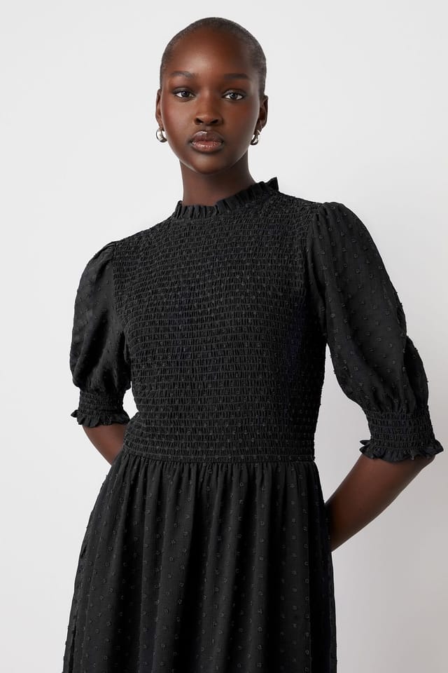Finery London Finery London Women's Amelia 3/4 Sleeve Chiffon Midi Dress in Black - 2