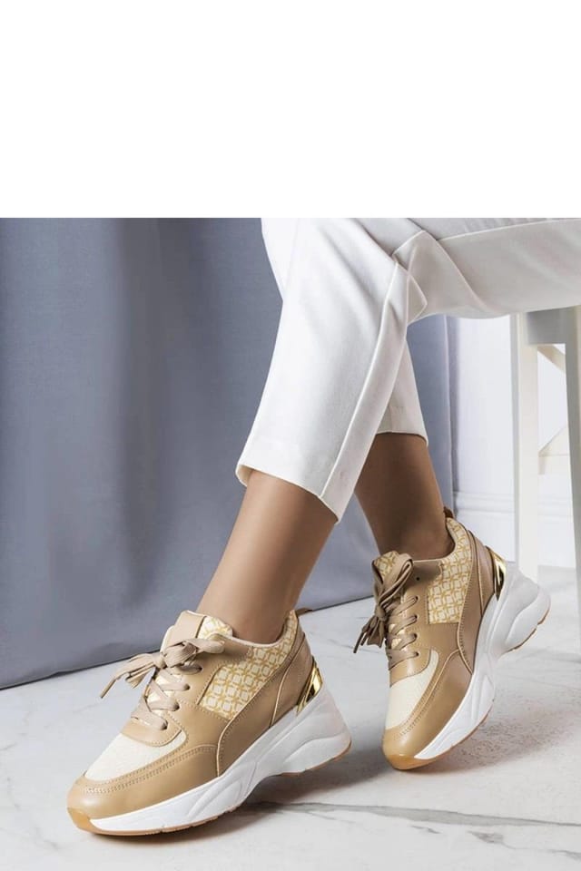 Love Lace Love Lace Women's Sport Shoes with Lora Hurtado Monogram Beige Casual Sneakers - 2