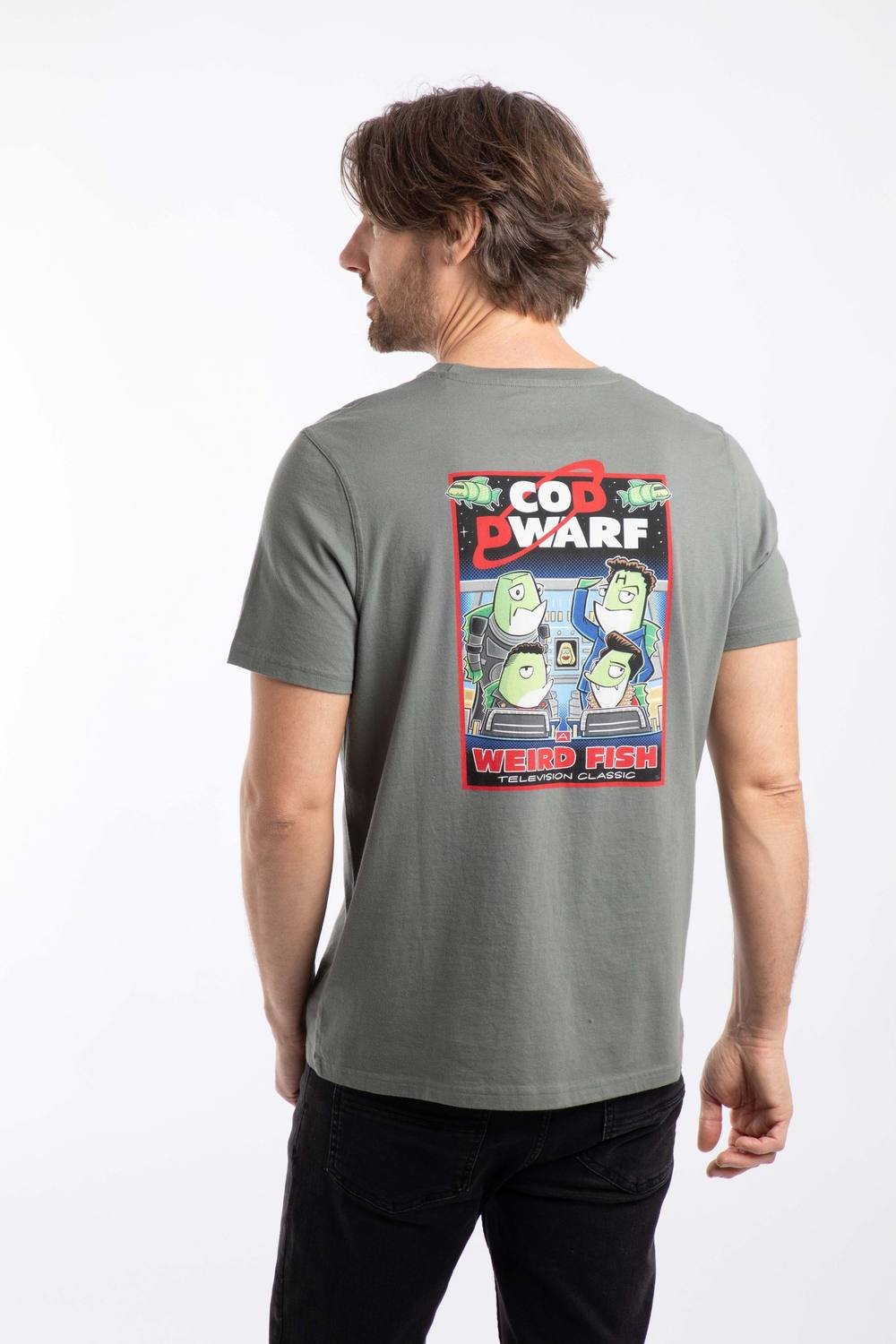 Weird Fish Weird Fish Men's Cod Dwarf Artist T-Shirt in Mid Grey - 2