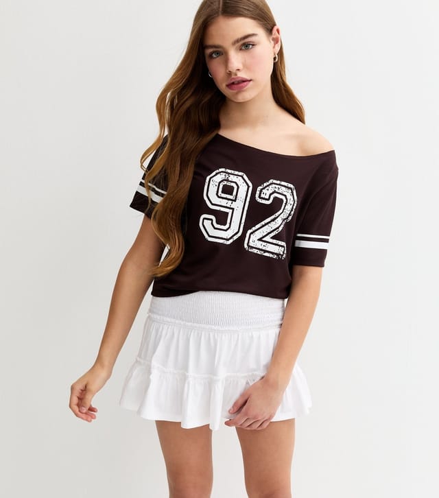 New Look Girls' White Ruffled Jersey Skort New Look - 2
