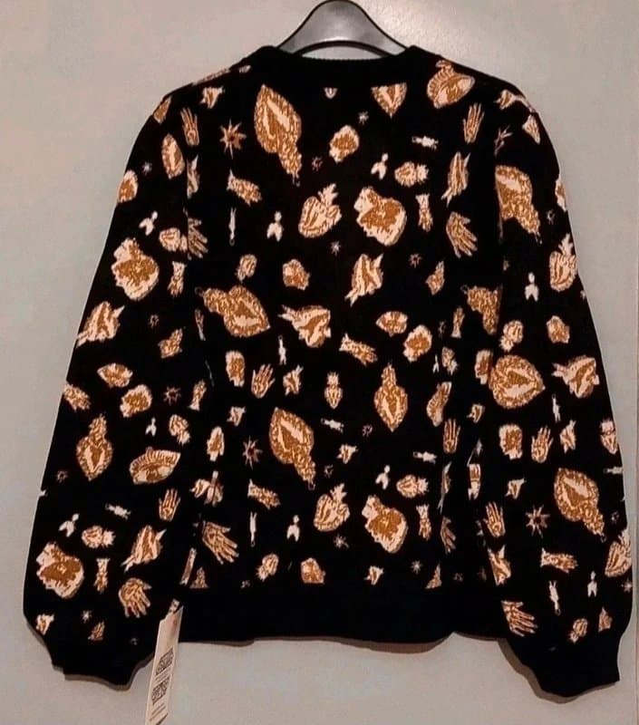 Never Fully Dressed Never Fully Dressed Black/Gold Knitted Cardigan - size XL/18