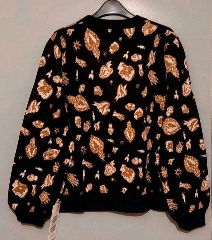 Never Fully Dressed Black/Gold Knitted Cardigan - Size XL/18