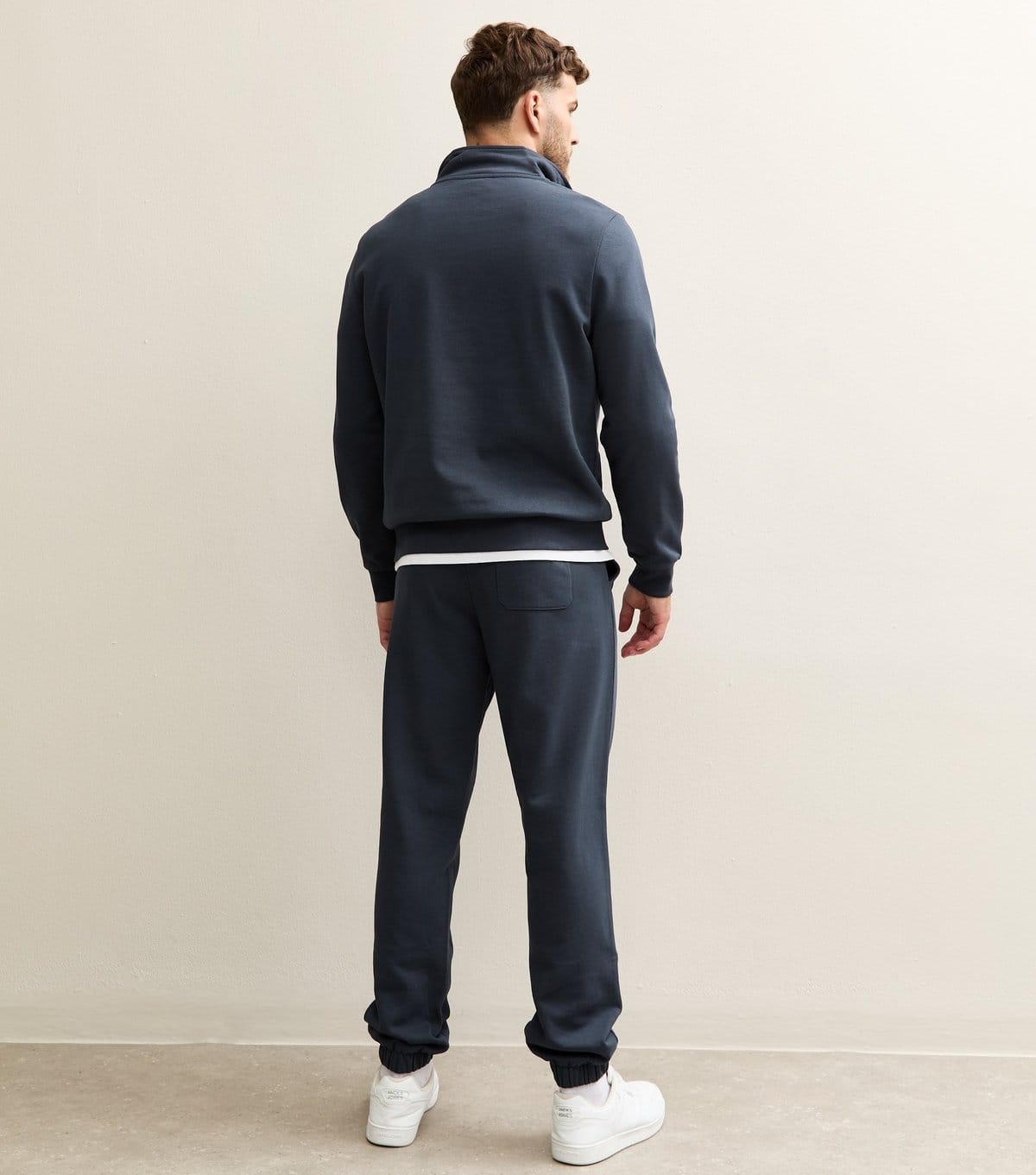 New Look Men's Navy Blue Regular Drawstring Waist Joggers New Look - 4