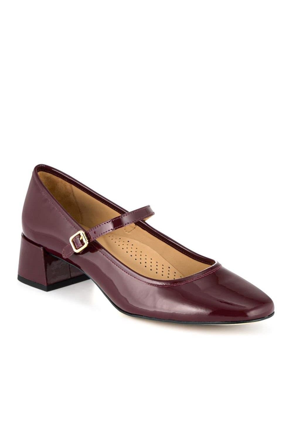 Jones Bootmaker Jones Bootmaker Women's Xabrina Patent Leather Mary Janes in Burgundy