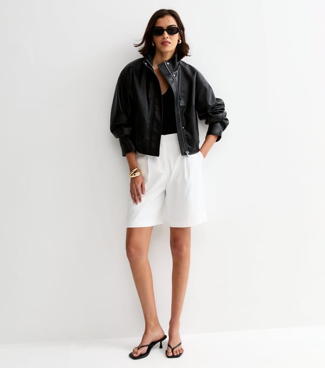 New Look Women's White Longline Pleated Shorts New Look - 3