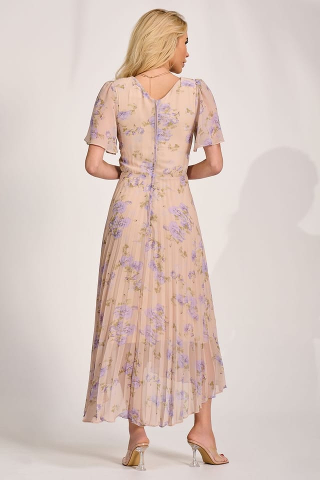 Jolie Moi Jolie Moi Women's Chiffon Pleated Maxi Dress - 2