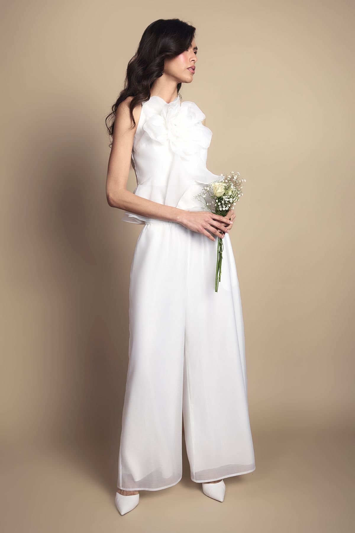 Coast Coast Women's Organza Pallzo Wedding Trousers in Ivory