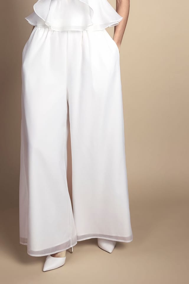 Coast Coast Women's Organza Pallzo Wedding Trousers in Ivory - 2