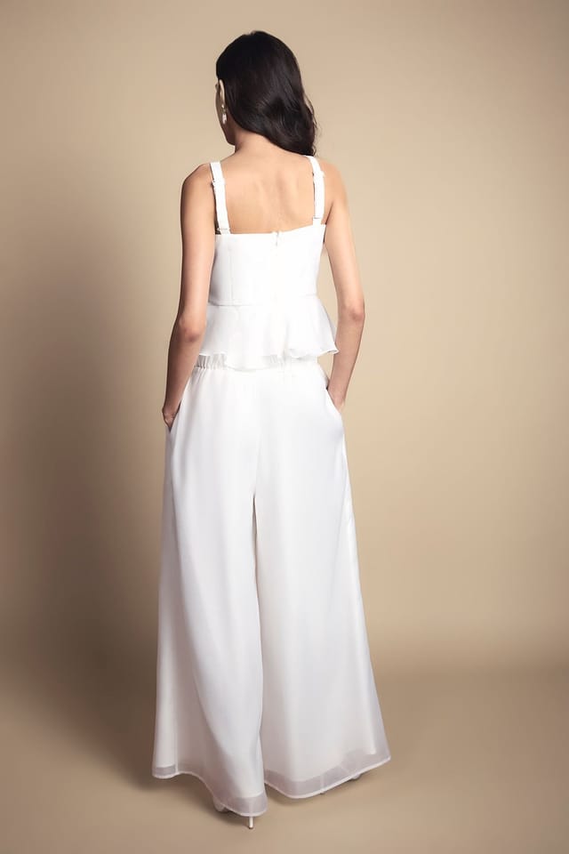 Coast Coast Women's Organza Pallzo Wedding Trousers in Ivory - 3
