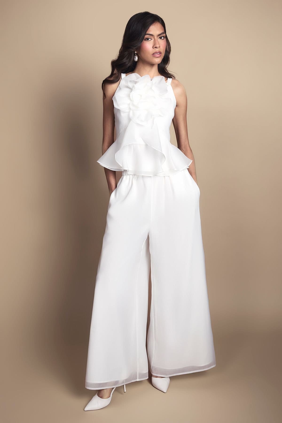 Coast Coast Women's Organza Pallzo Wedding Trousers in Ivory - 4