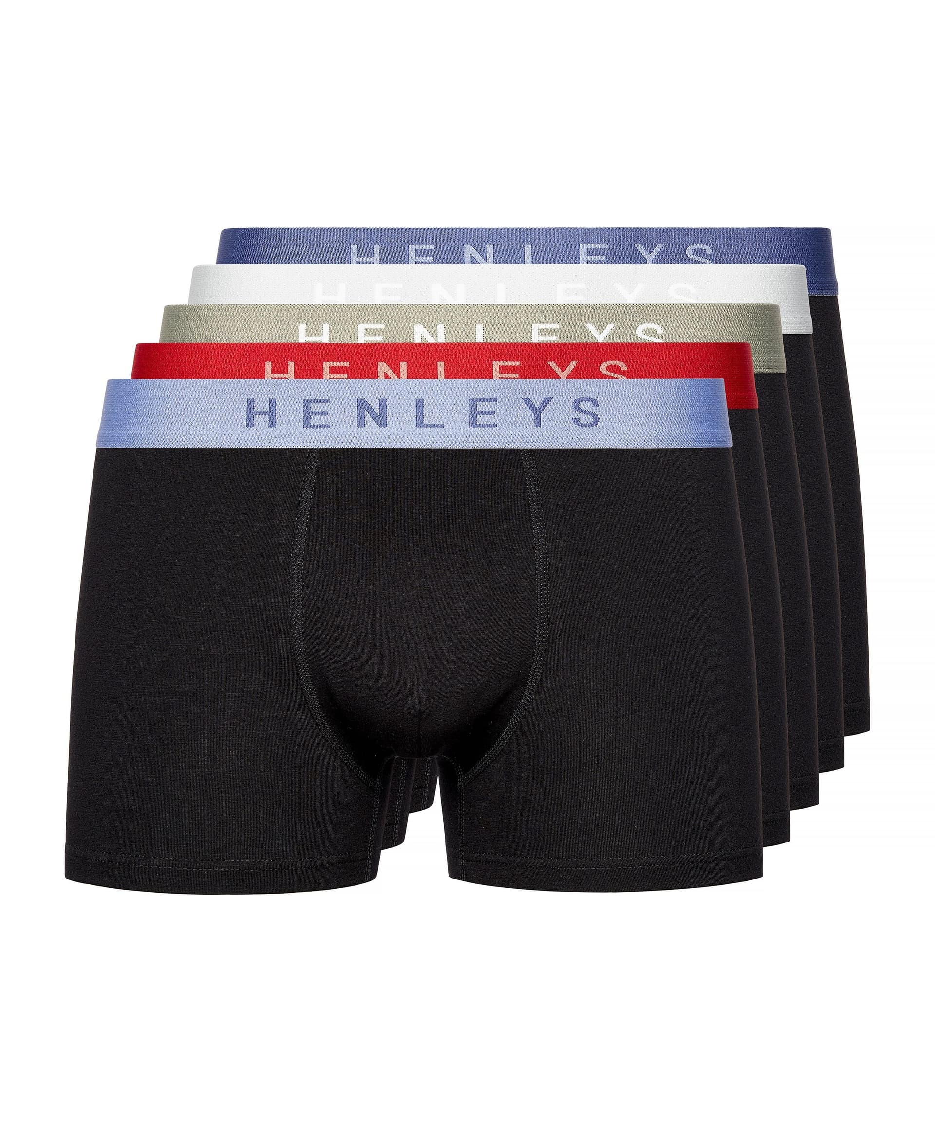 Henleys Henleys Men's Blackiris Boxers 5 Pack
