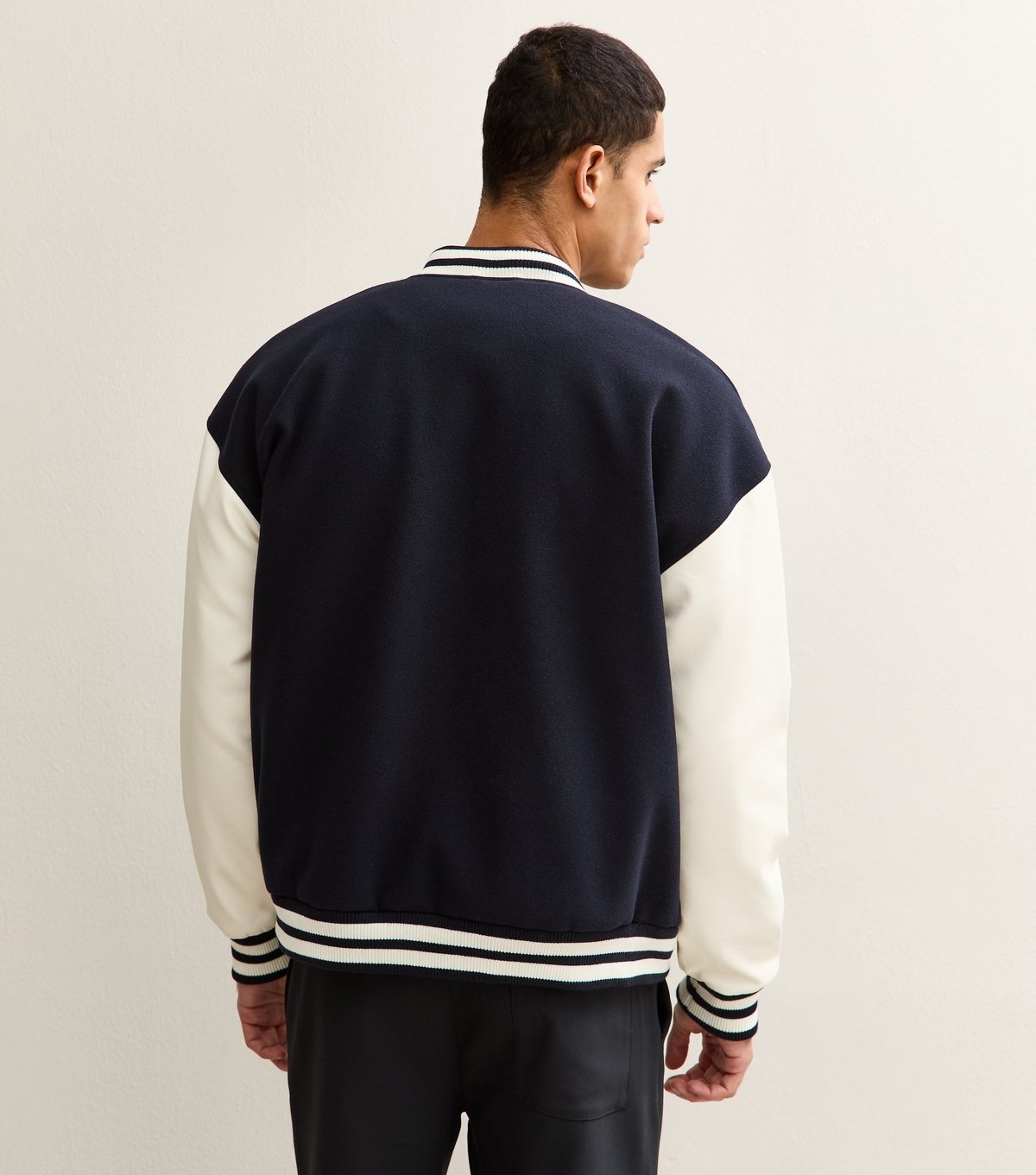 New Look Men's Navy Relaxed Varsity Jacket New Look - 4