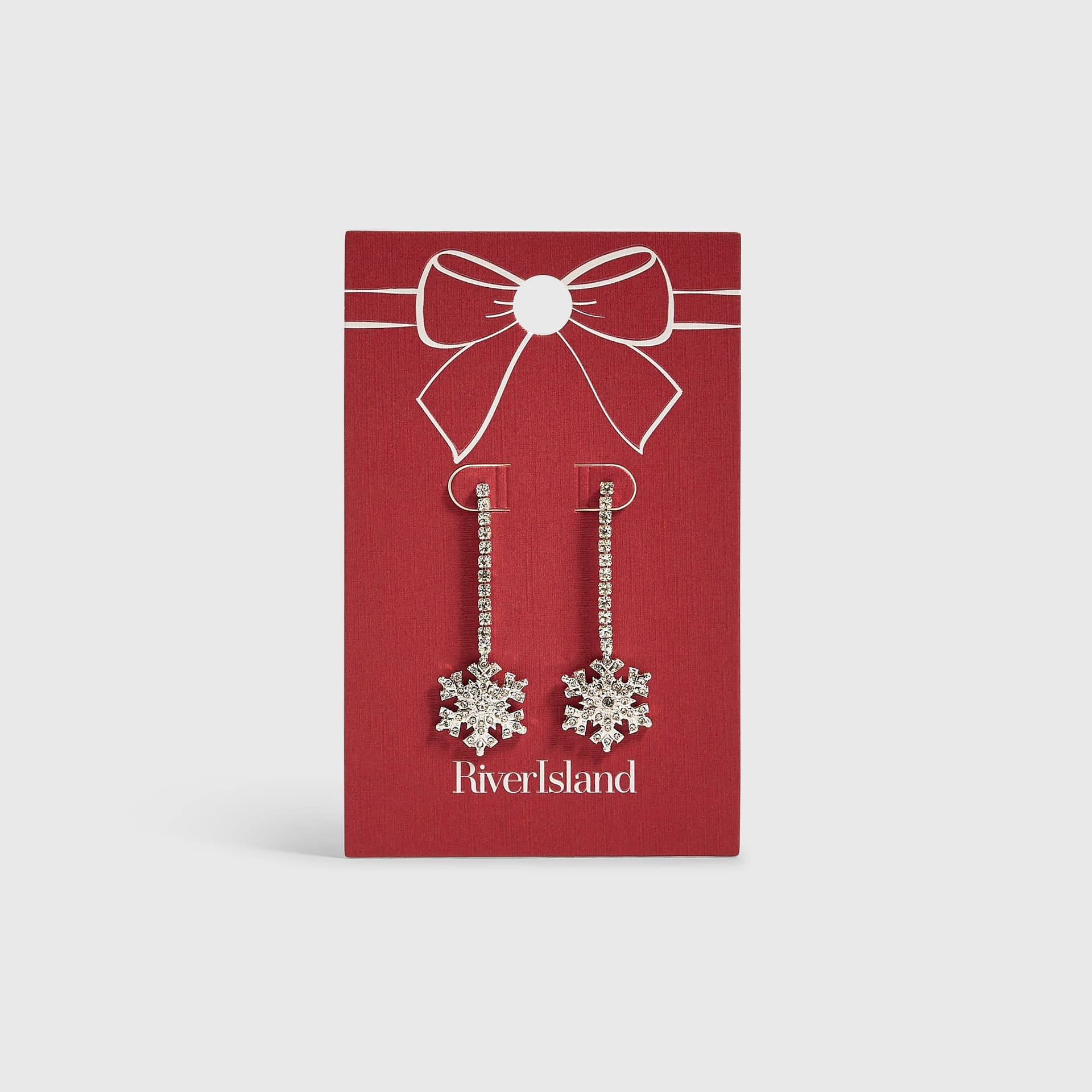 River Island River Island Womens Silver Snowflake Drop Earrings