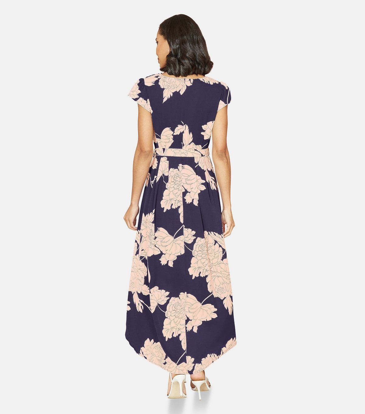 Yumi Women's Navy Floral Print Wrap Front Dress Yumi New Look - 3