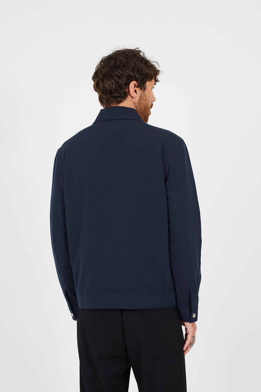 Brave Soul Brave Soul Men's Patch Pocket Harrington Jacket in Navy - 4