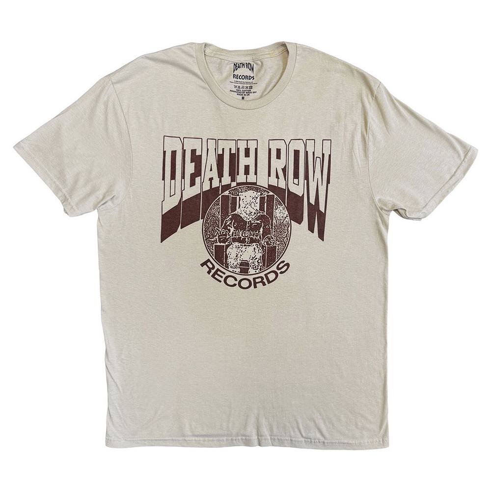 Death Row Records Death Row Records Men's Execution Circle Logo T-Shirt in Light Sand - 4