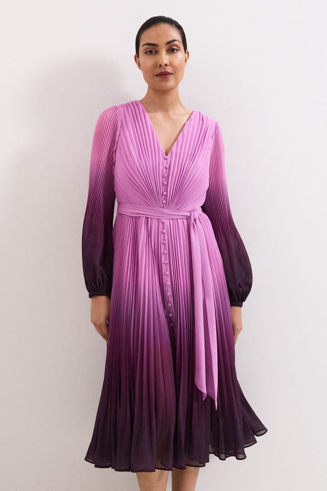 Phase Eight Phase Eight Women's Petite Mira Dress in Magenta - 3