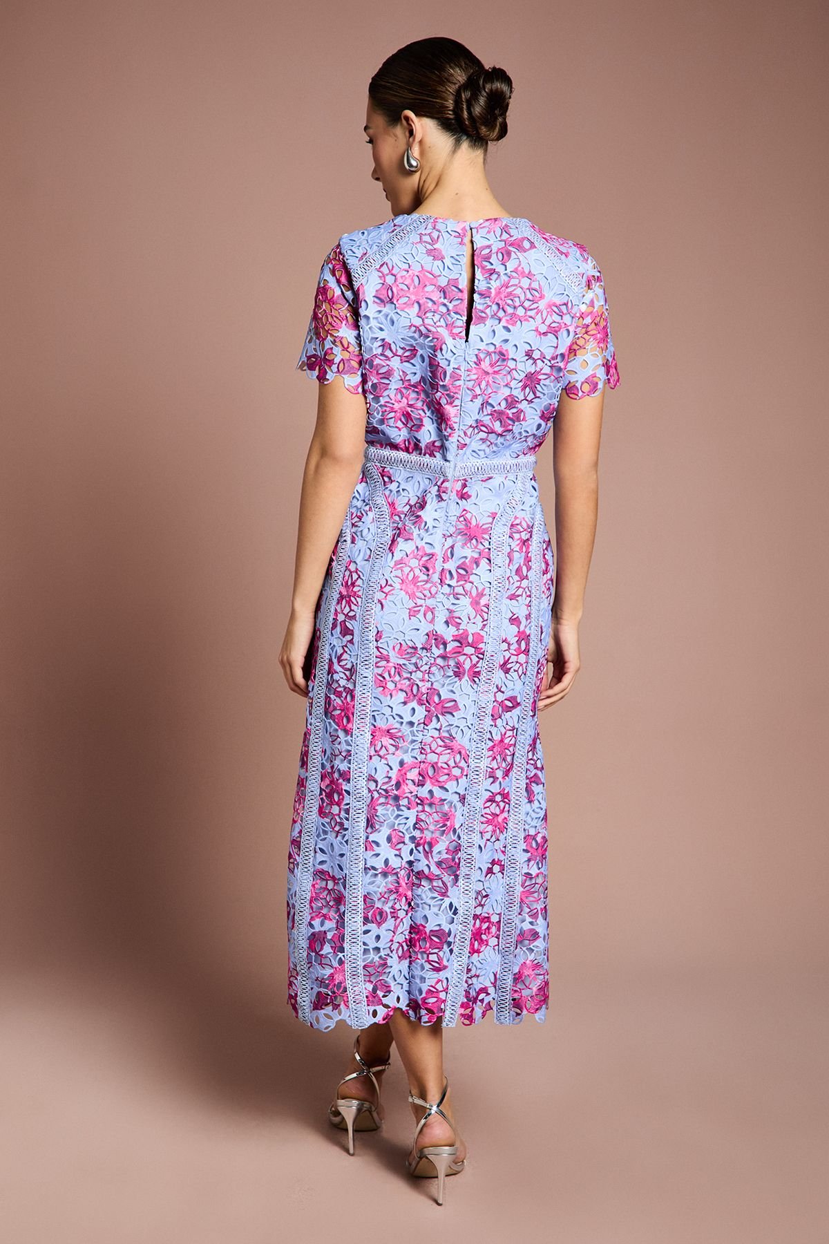 Coast Coast Women's Printed Lace Midi Pencil Dress in Blue - 3