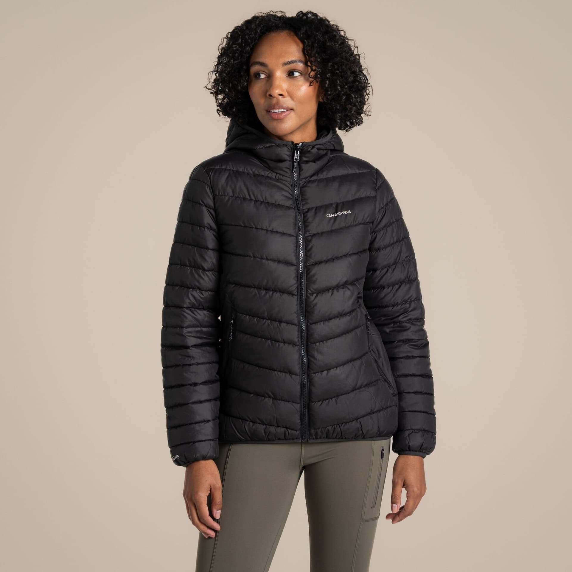 Craghoppers Craghoppers Women's Compresslite IX Hooded Water Repellent Insulating Jacket in Black
