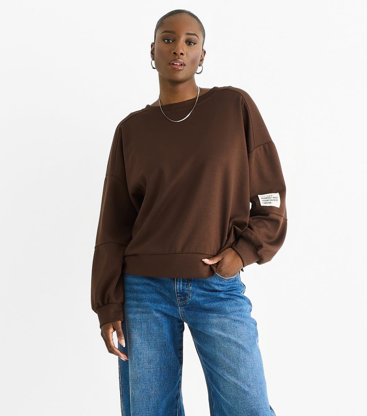 Gini London Women's Brown Lightweight Sweatshirt Gini London New Look