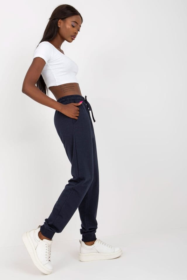 Love Lace Love Lace Women's High Waist Sweatpants with Tie Waist in Blue - 2