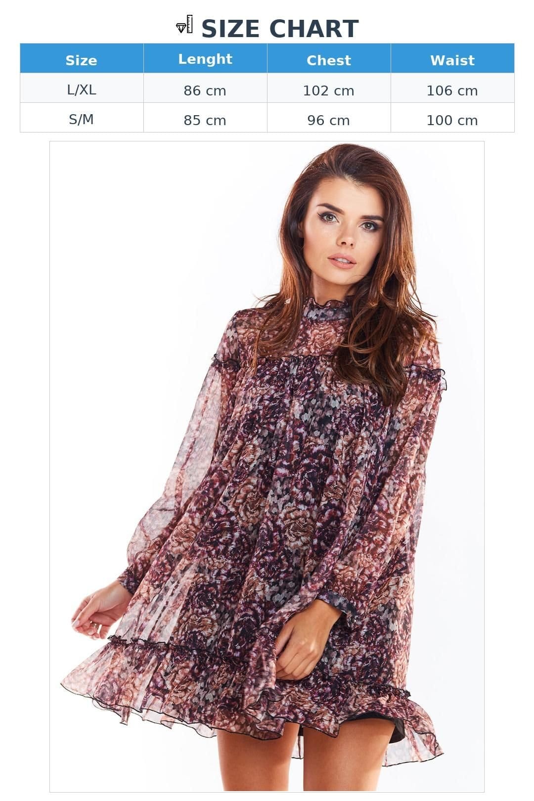 Love Lace Love Lace Women's Chiffon Mini Dress Long Sleeve Elastic Lining - 4