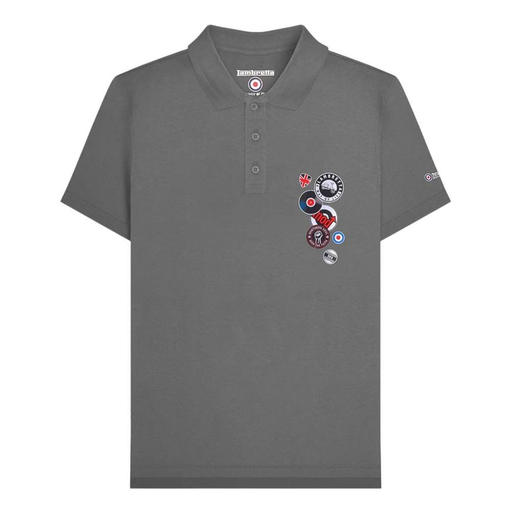 Lambretta Lambretta Men's Badge Polo Shirt in Dark Grey - 3