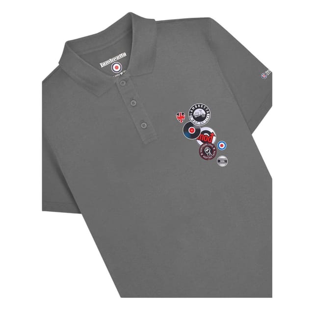 Lambretta Lambretta Men's Badge Polo Shirt in Dark Grey - 3