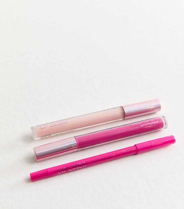 New Look Pack Of 3 Pink Lip Gloss and Lip Liner Set New Look - 2