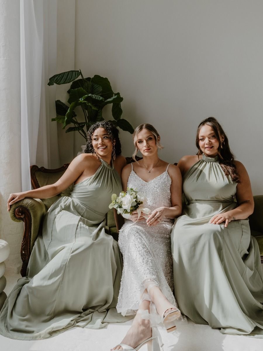 Anaya with Love Anaya with Love Women's Halter Neck Maxi Dress in Green - 3