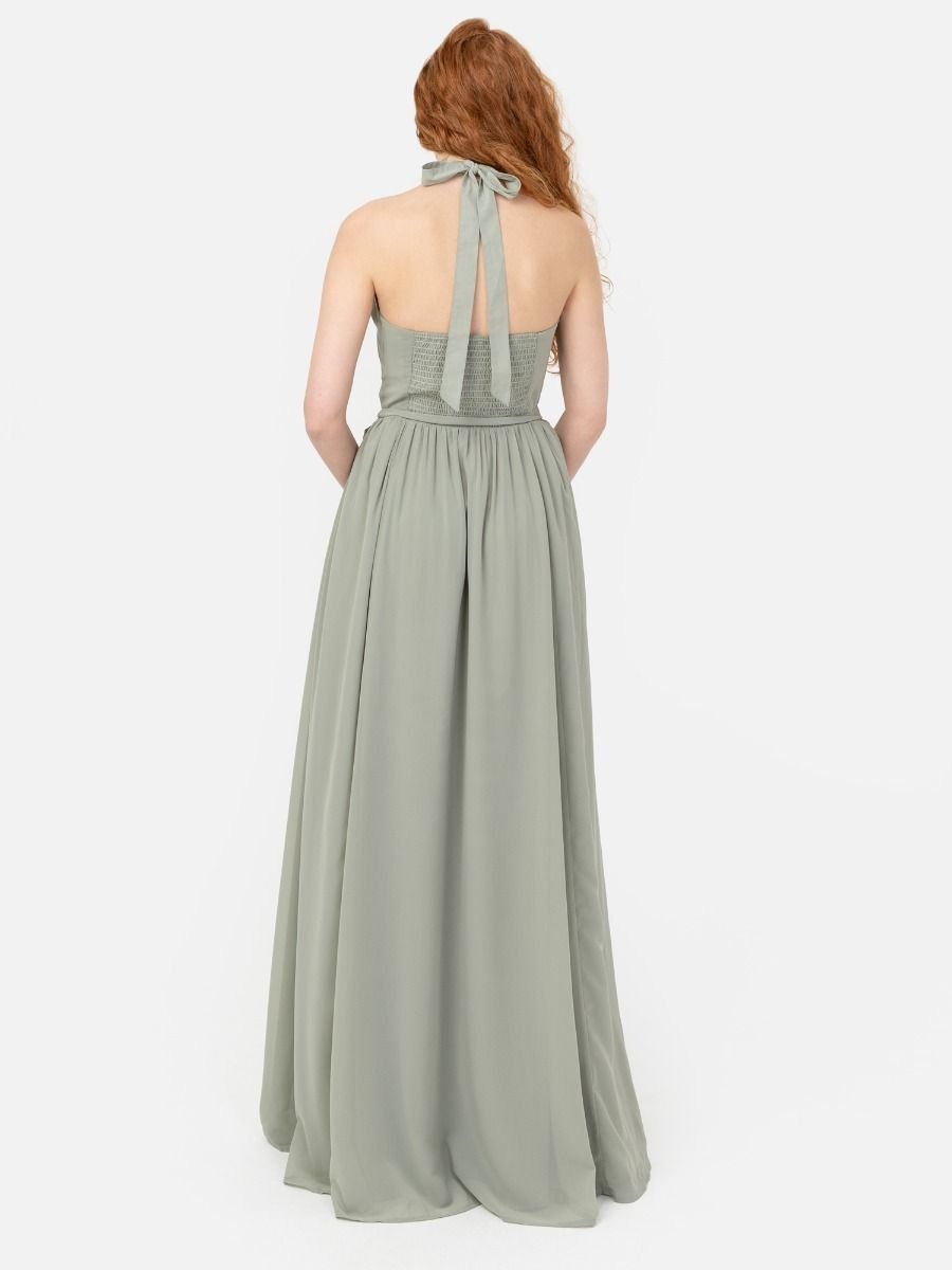 Anaya with Love Anaya with Love Women's Halter Neck Maxi Dress in Green - 4