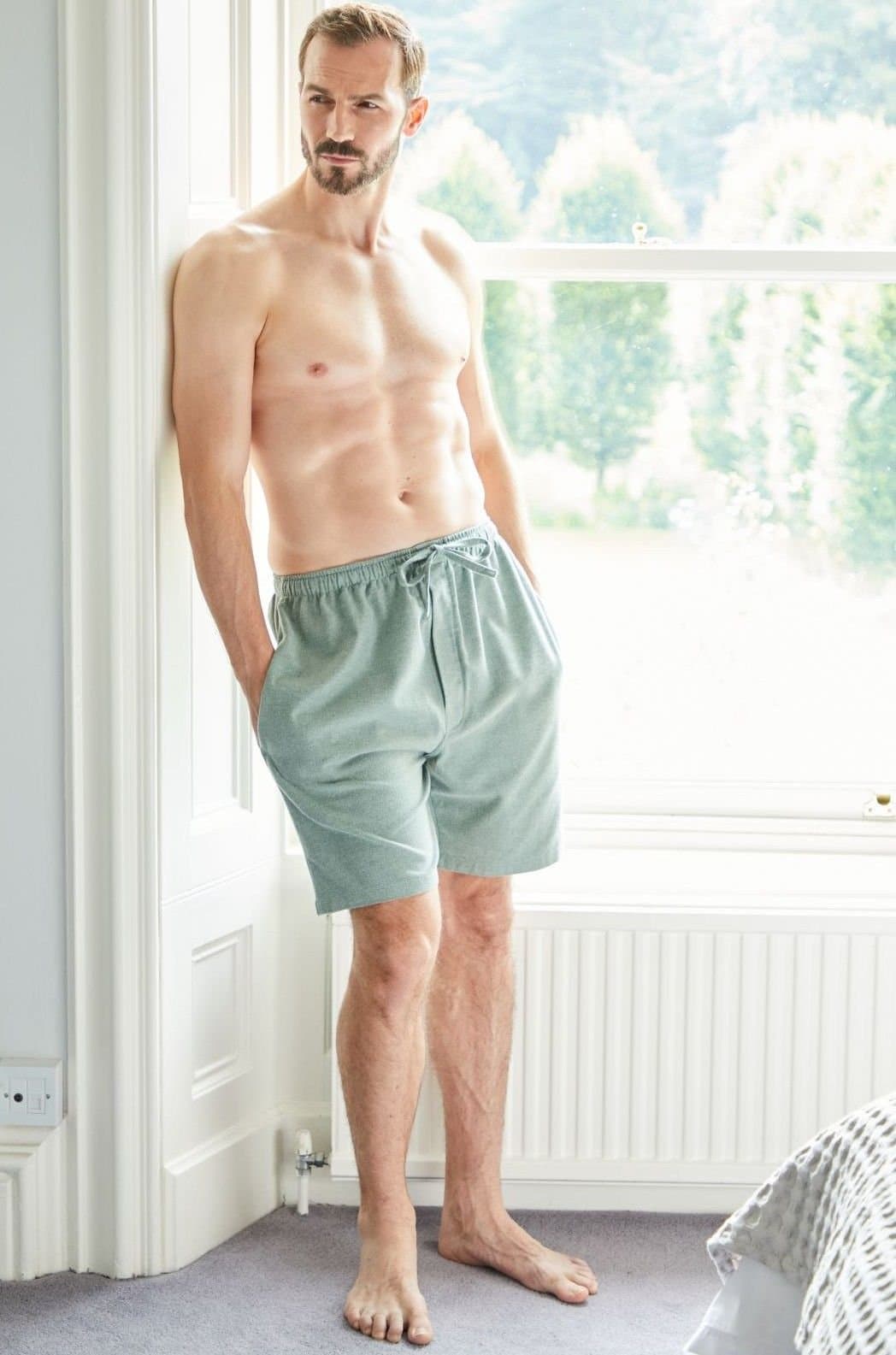 British Boxers British Boxers Men's Moss Dark Green Cotton Sleep Shorts