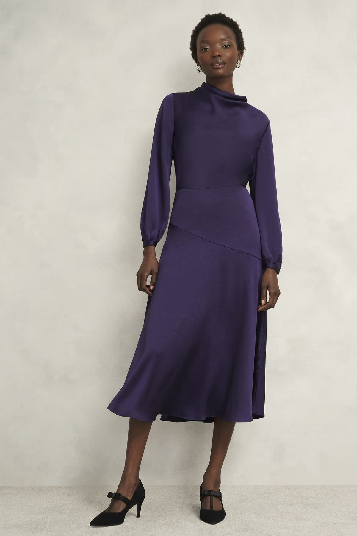 Hobbs London Hobbs London Women's Pearl Dress in Aubergine