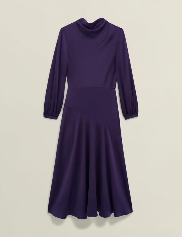 Hobbs London Hobbs London Women's Pearl Dress in Aubergine - 2