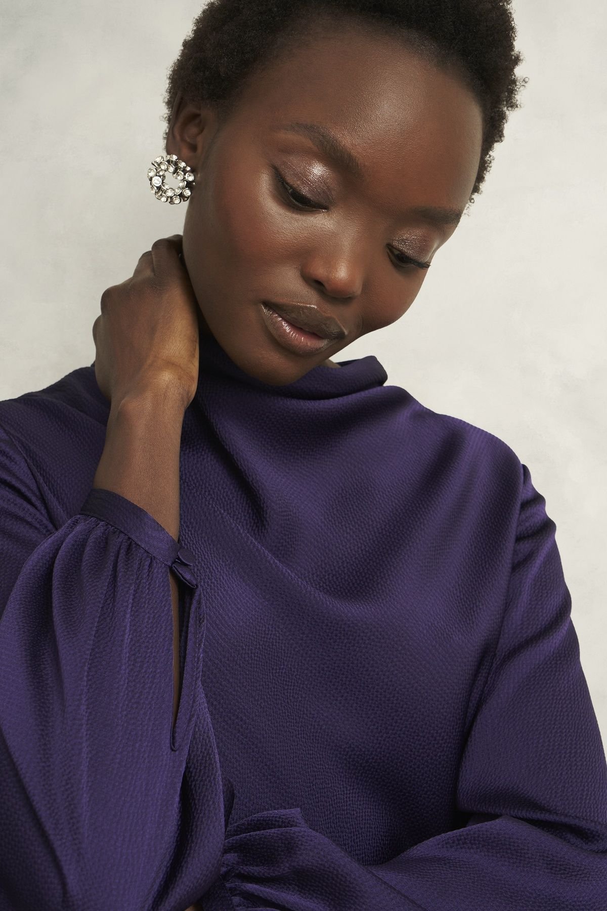 Hobbs London Hobbs London Women's Pearl Dress in Aubergine - 3