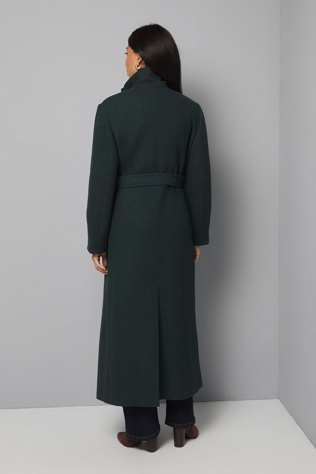 Wallis Wallis Women's Funnel Neck Coat in Green - 3