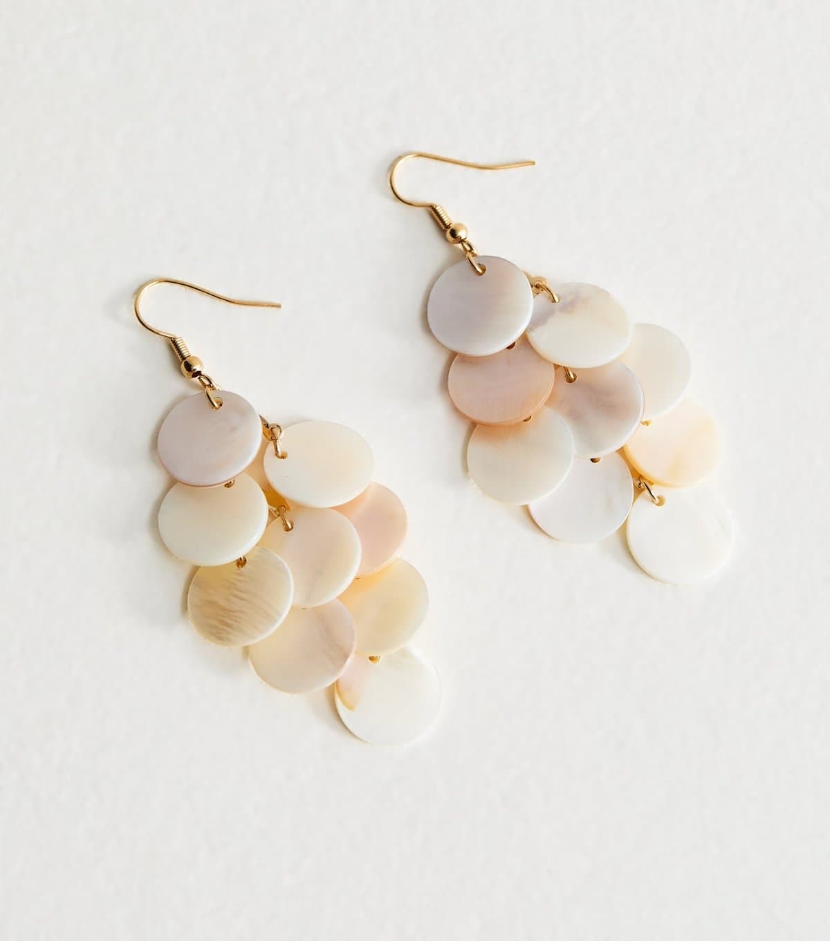 New Look New Look Off White Shell Disk Drop Earrings