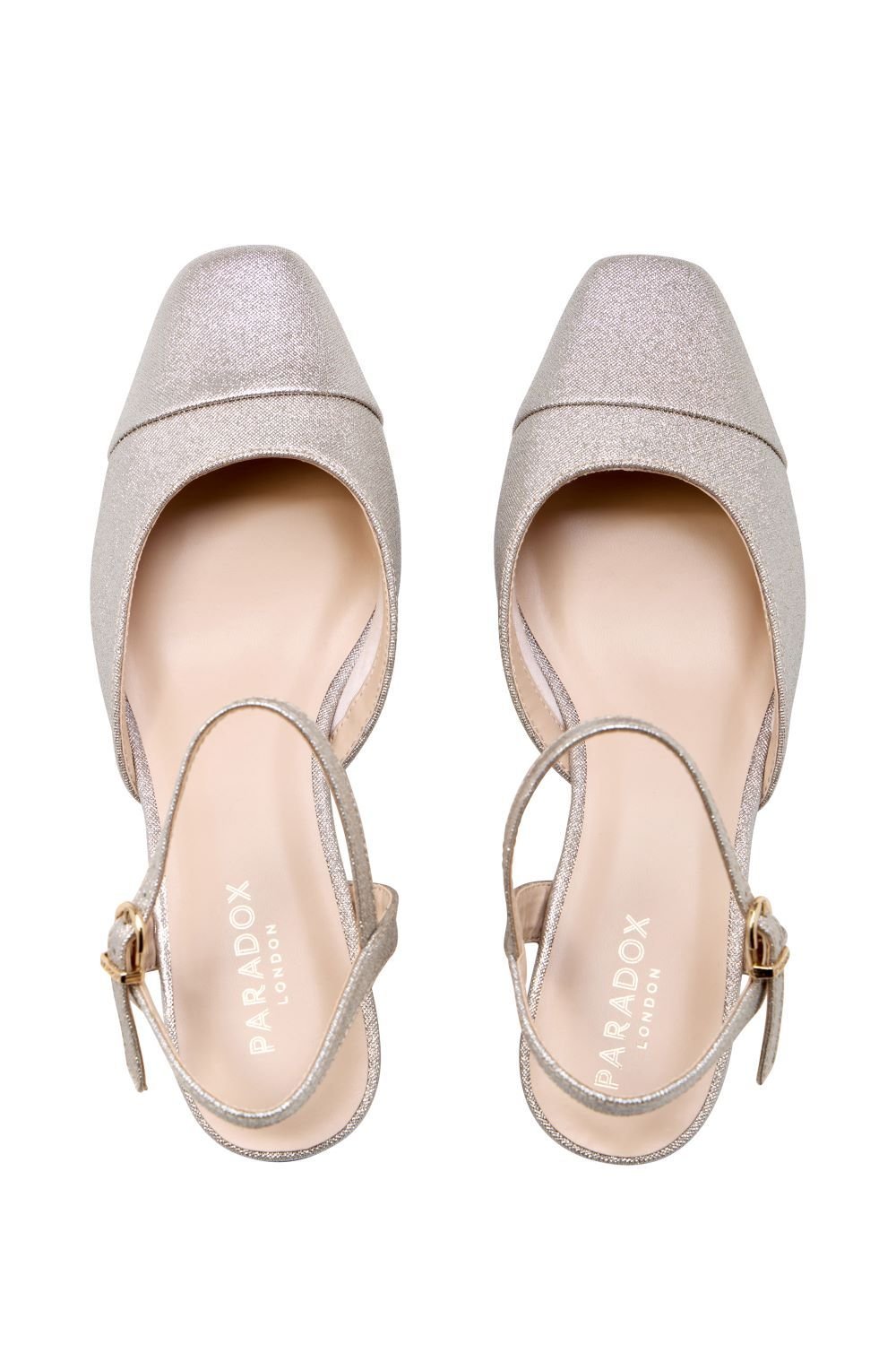 Paradox London Paradox London Women's 'Katya' Low Heel Open Court Shoes in Gold - 3