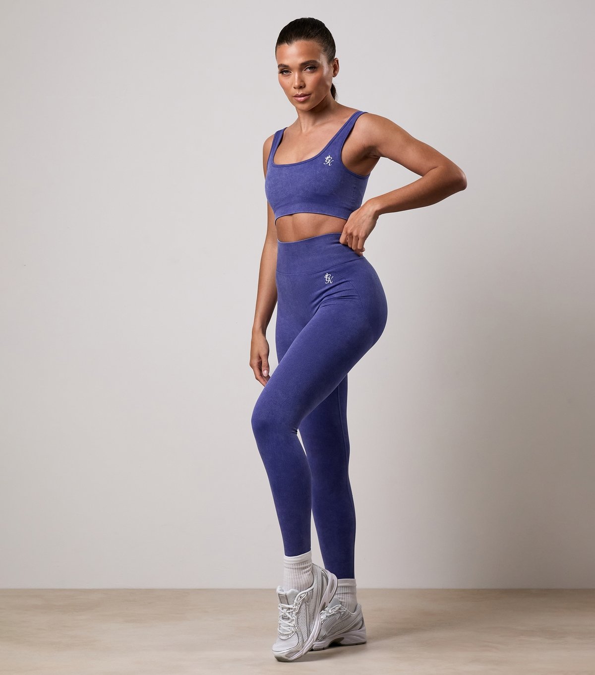 Gym King Women's Bright Blue Seamless Rib Leggings Gym King New Look - 2