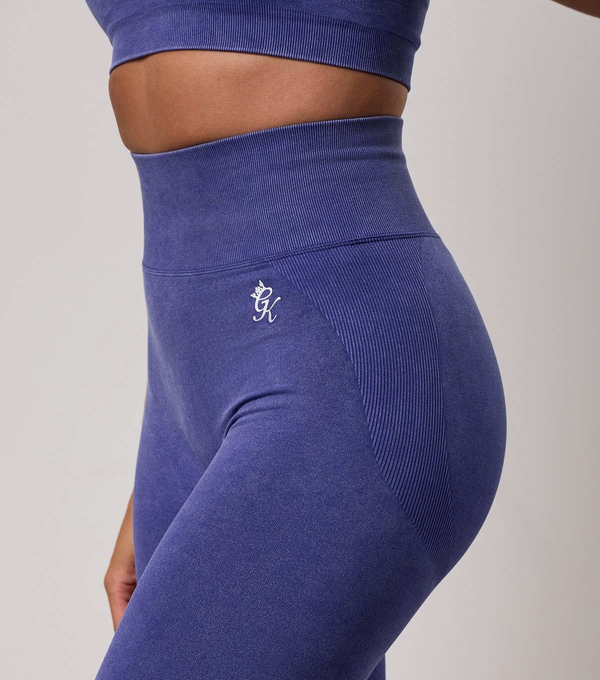 Gym King Women's Bright Blue Seamless Rib Leggings Gym King New Look - 4