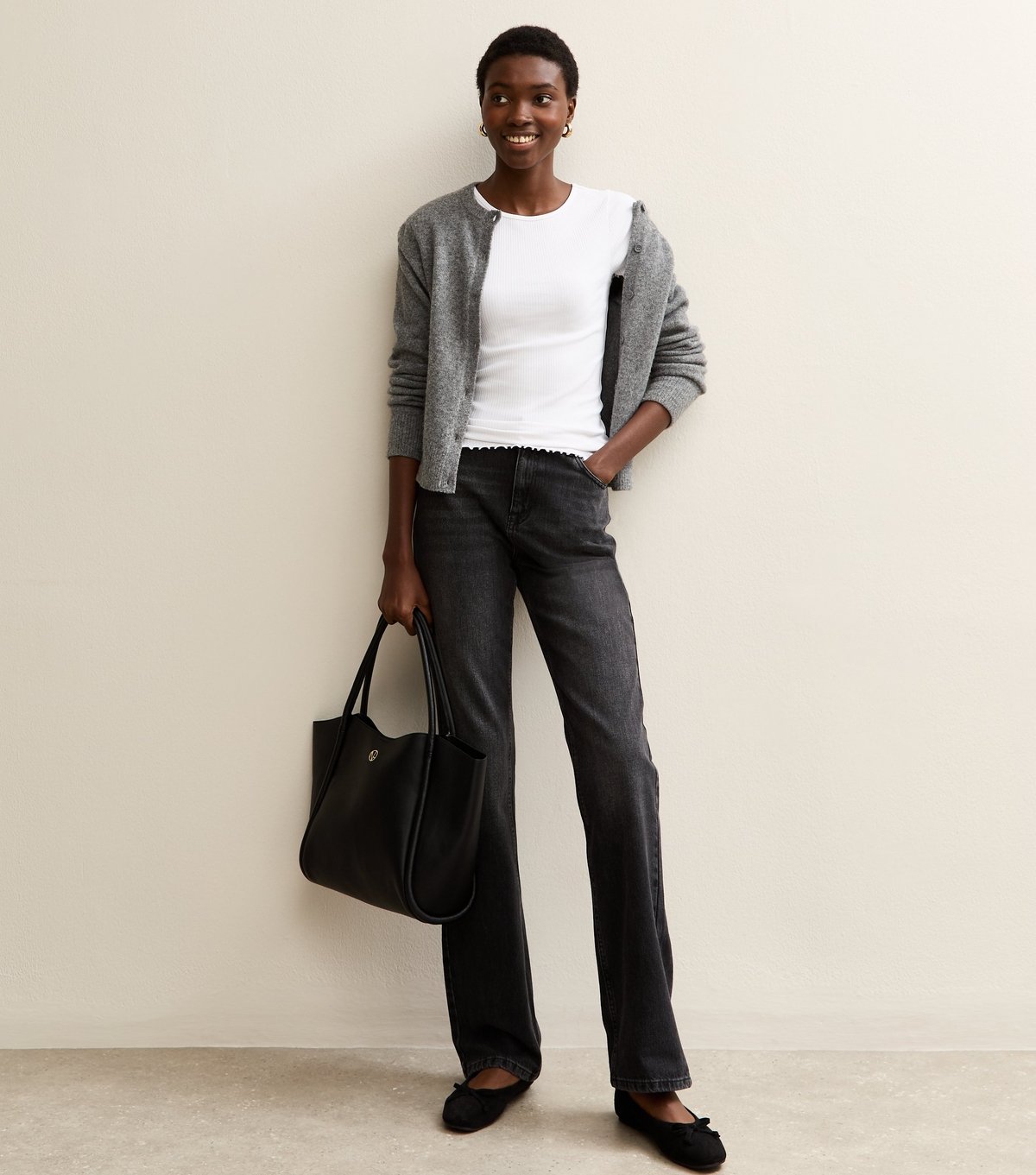 New Look Women's Tall White Ribbed Babylock T-Shirt New Look - 4