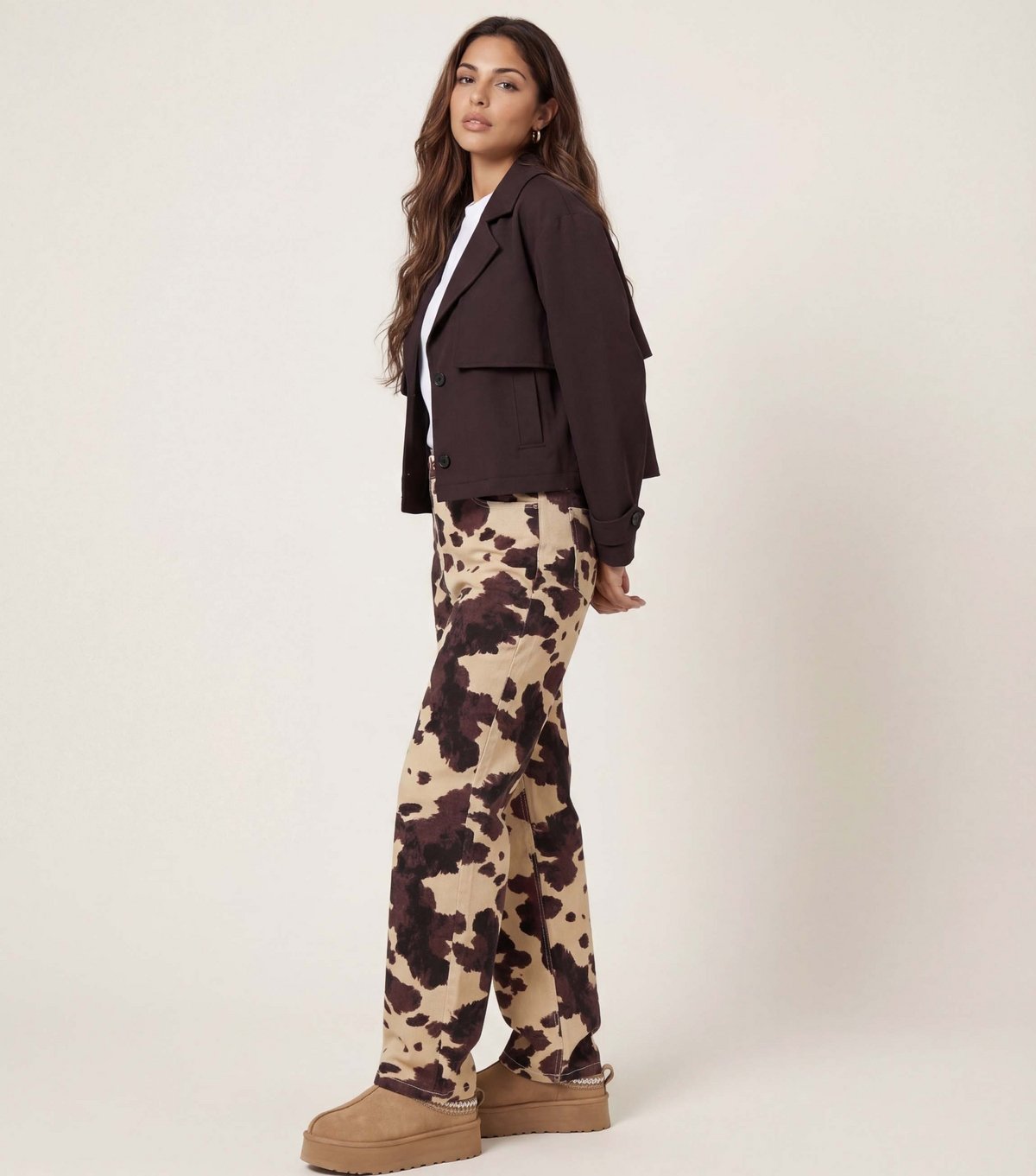 Urban Bliss Women's Brown Cropped Trench Coat Urban Bliss New Look - 2