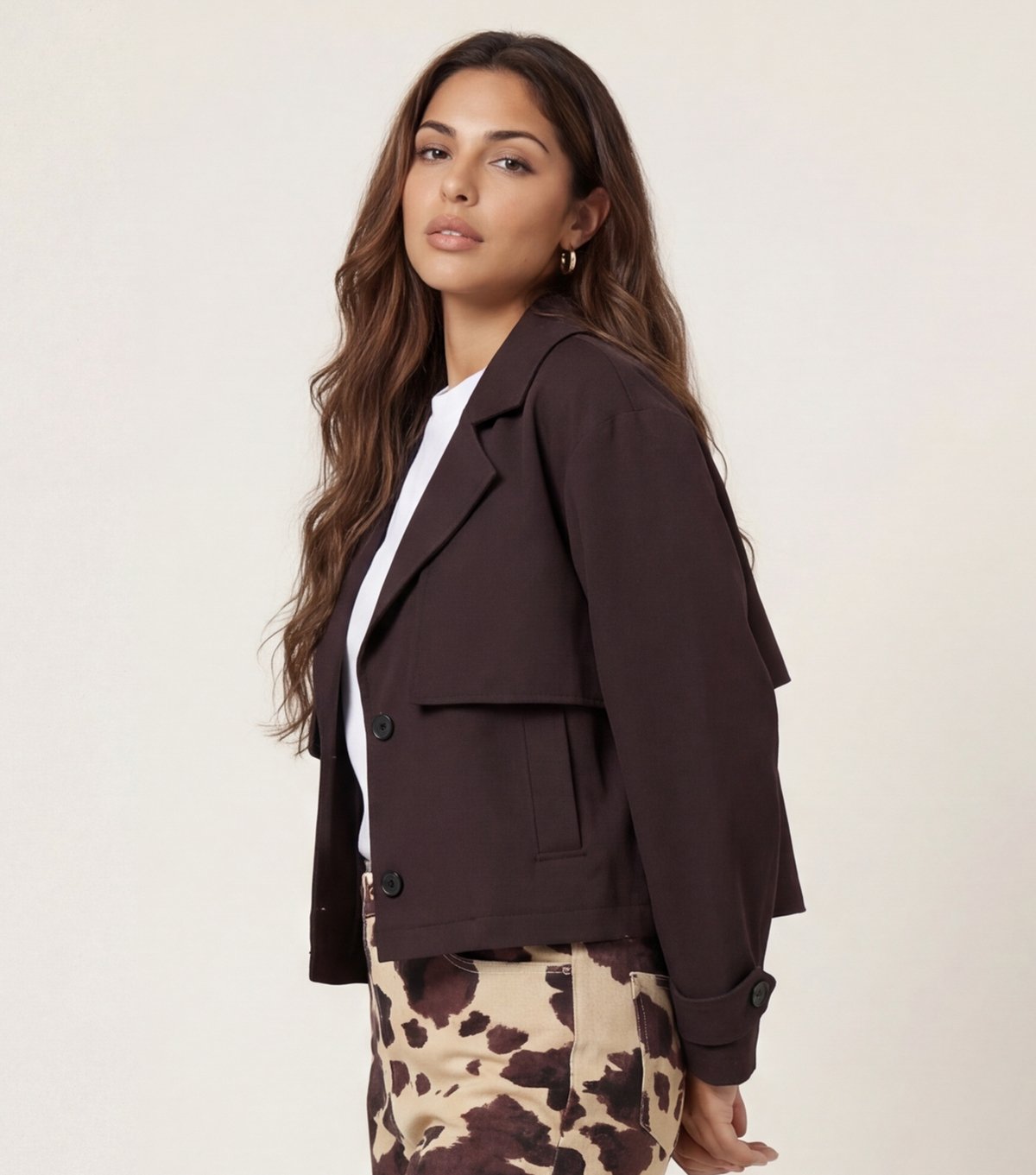 Urban Bliss Women's Brown Cropped Trench Coat Urban Bliss New Look - 3