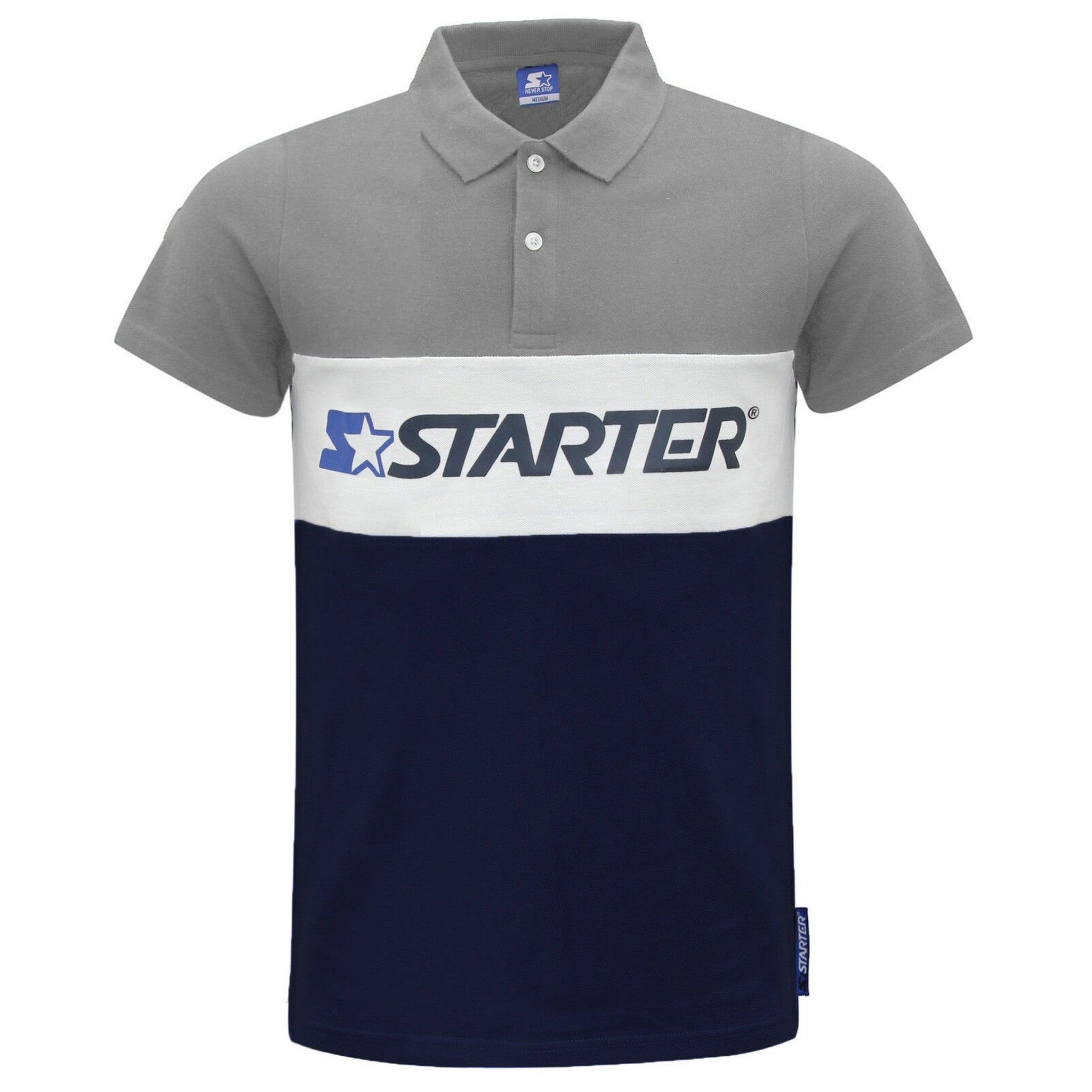 Starter Starter Men's Impulse Logo Navy/Grey Polo Shirt in Navy - 1
