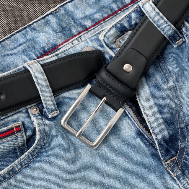 Woodland Leathers Woodland Leathers Men's Men's Genuine Leather Smart Casual Belt in Black - 2