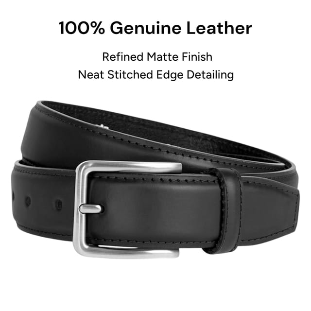Woodland Leathers Woodland Leathers Men's Men's Genuine Leather Smart Casual Belt in Black - 3